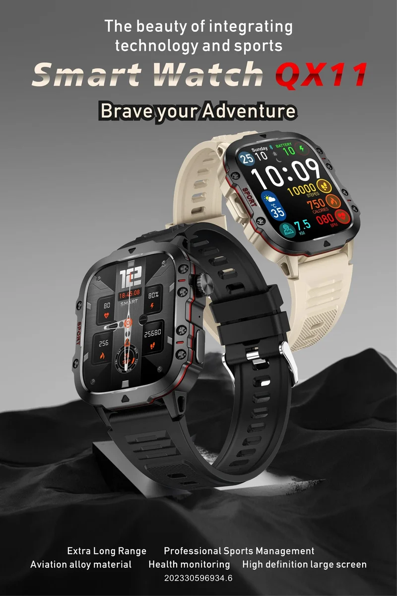 2024 Neue robuste militärische GPS-Smartwatch für Männer, AMOLED-HD-Bildschirm, Herzfrequenz, Bluetooth-Anruf, wasserdichte Outdoor-Smartwatch für Xiaomi