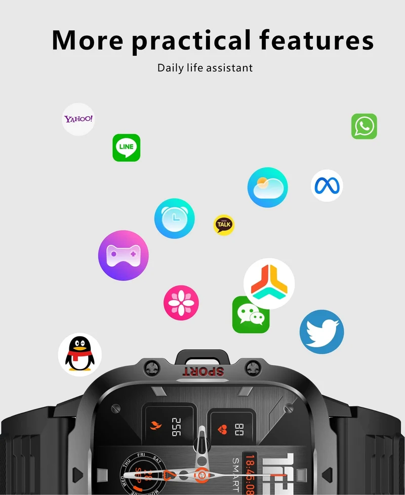 2024 Neue robuste militärische GPS-Smartwatch für Männer, AMOLED-HD-Bildschirm, Herzfrequenz, Bluetooth-Anruf, wasserdichte Outdoor-Smartwatch für Xiaomi