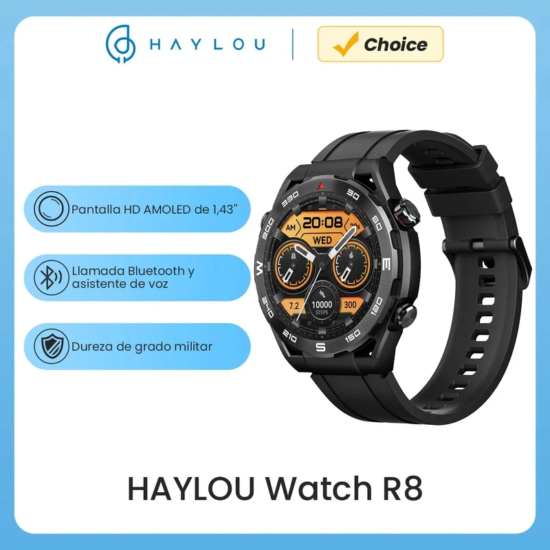 HAYLOU Watch R8 Smartwatch 1.43 Zoll AMOLED HD-Display Smartwatch Bluetooth-Anruf- und Sprachassistent Multi-Grade Robustheitsuhr