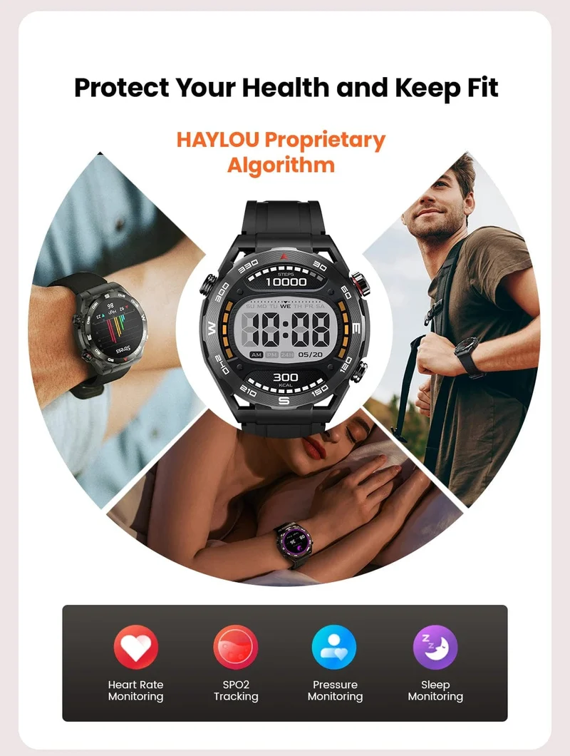 HAYLOU Watch R8 Smartwatch 1.43 Zoll AMOLED HD-Display Smartwatch Bluetooth-Anruf- und Sprachassistent Multi-Grade Robustheitsuhr