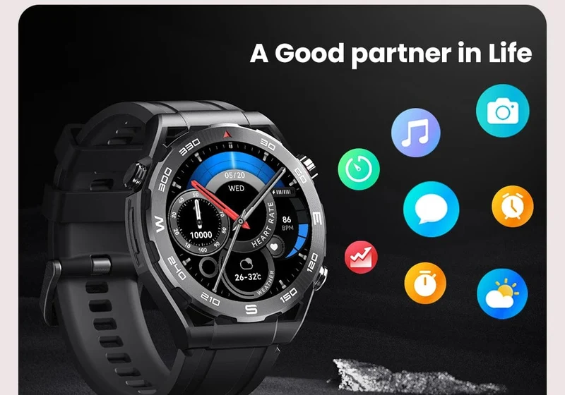 HAYLOU Watch R8 Smartwatch 1.43 Zoll AMOLED HD-Display Smartwatch Bluetooth-Anruf- und Sprachassistent Multi-Grade Robustheitsuhr