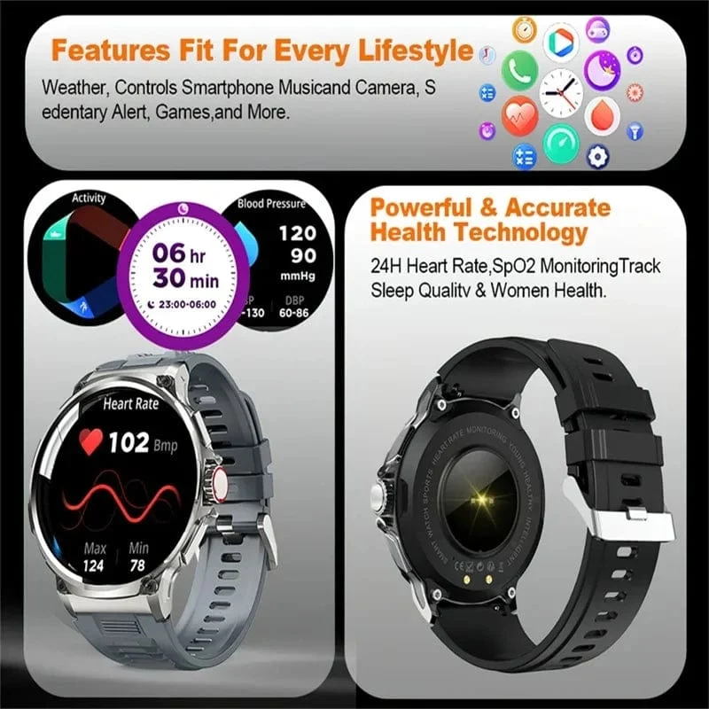 2024 Neu für Huawei Xiaomi Männer GPS Track Smart Watch 1.85 Zoll Ultra HD AMOLED Bildschirm 710 Mah Akku Bluetooth Anruf Smartwatch