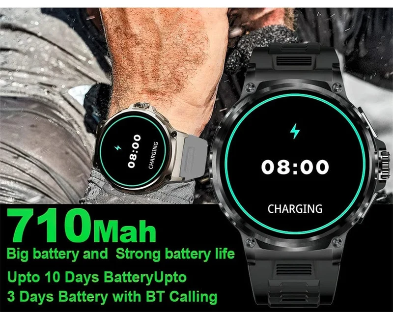 2024 Neu für Huawei Xiaomi Männer GPS Track Smart Watch 1.85 Zoll Ultra HD AMOLED Bildschirm 710 Mah Akku Bluetooth Anruf Smartwatch