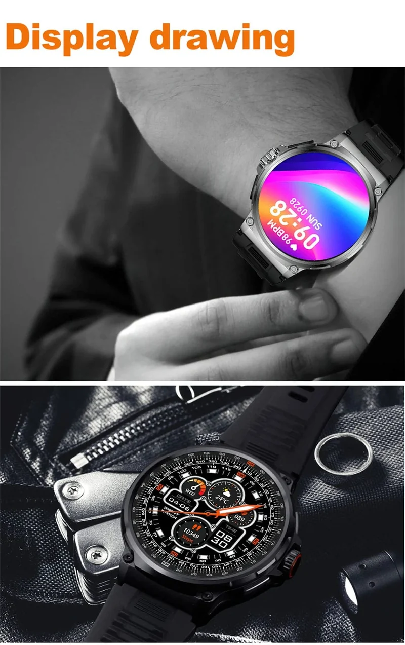2024 Neu für Huawei Xiaomi Männer GPS Track Smart Watch 1.85 Zoll Ultra HD AMOLED Bildschirm 710 Mah Akku Bluetooth Anruf Smartwatch