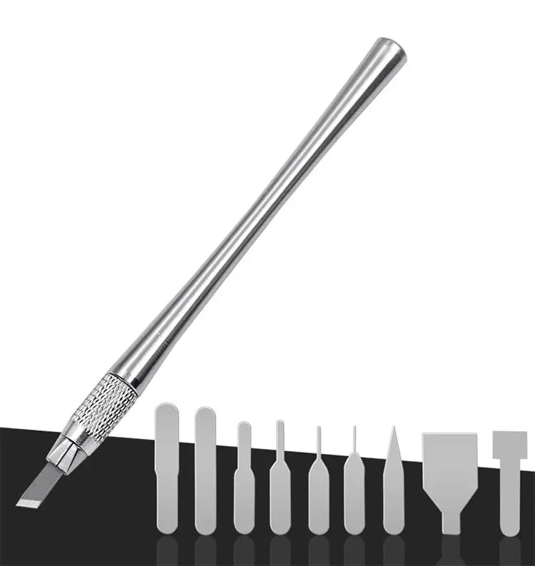 1 Set CPU-Stemmmesser-Demontageklingen, Hebel-Öffnungswerkzeug, Brecheisen-Kit aus Metall für die Reparatur von Telefoncomputer-IC-Chips und BGA-Handwerkzeugen