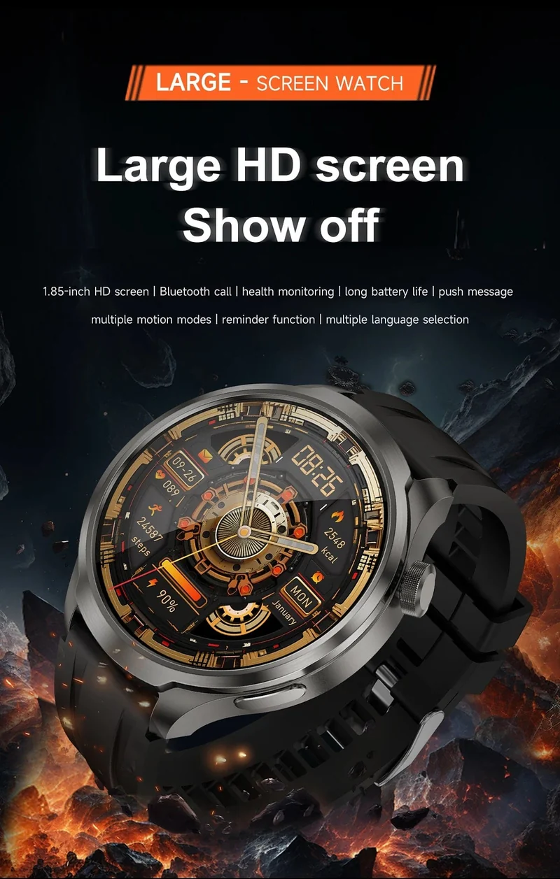 2024Neu für HUAWEI Sport Smart Armband Herrenuhr 1.85 AMOLED Bildschirm GPS Kompass Höhenmesser Wasserdicht Bluetooth Anruf SmartWatch