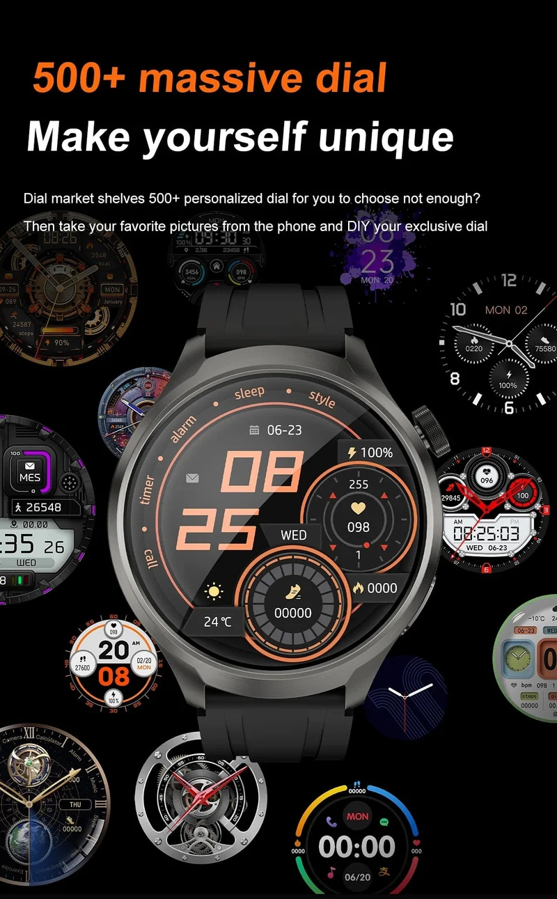 2024Neu für HUAWEI Sport Smart Armband Herrenuhr 1.85 AMOLED Bildschirm GPS Kompass Höhenmesser Wasserdicht Bluetooth Anruf SmartWatch