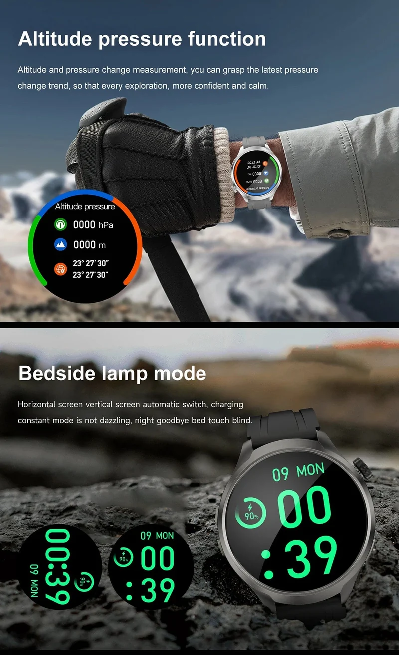 2024Neu für HUAWEI Sport Smart Armband Herrenuhr 1.85 AMOLED Bildschirm GPS Kompass Höhenmesser Wasserdicht Bluetooth Anruf SmartWatch
