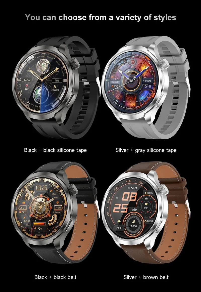 2024Neu für HUAWEI Sport Smart Armband Herrenuhr 1.85 AMOLED Bildschirm GPS Kompass Höhenmesser Wasserdicht Bluetooth Anruf SmartWatch