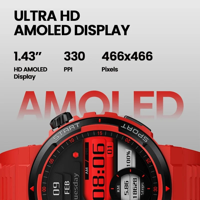 Neu Zeblaze Ares 3 Plus 1.43 ''HD AMOLED Display Smartwatch Bluetooth Telefon-gespräche Neue 3D Interaktive Sport Smart