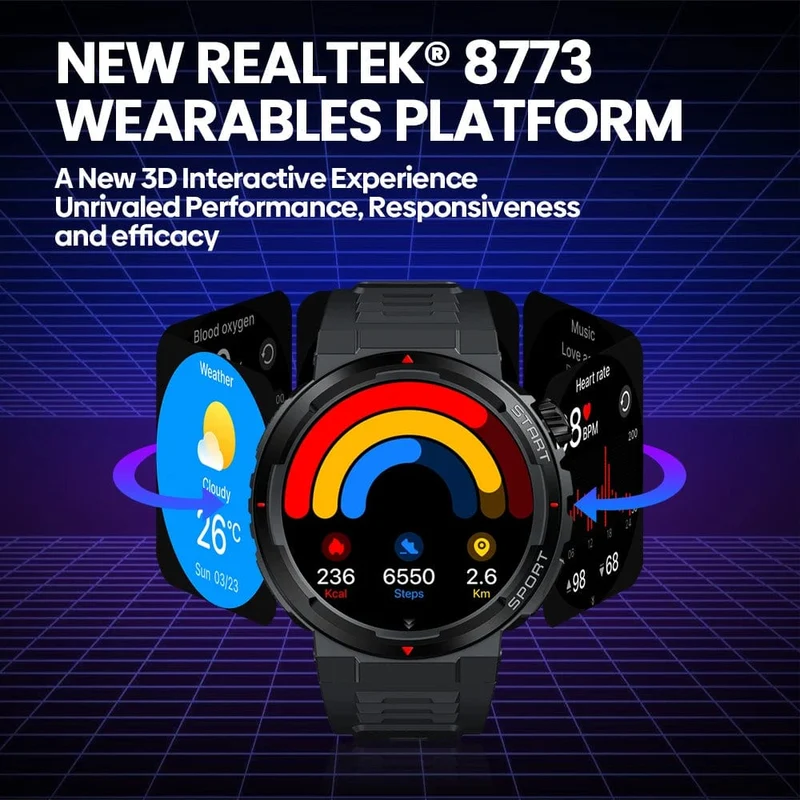 Neu Zeblaze Ares 3 Plus 1.43 ''HD AMOLED Display Smartwatch Bluetooth Telefon-gespräche Neue 3D Interaktive Sport Smart