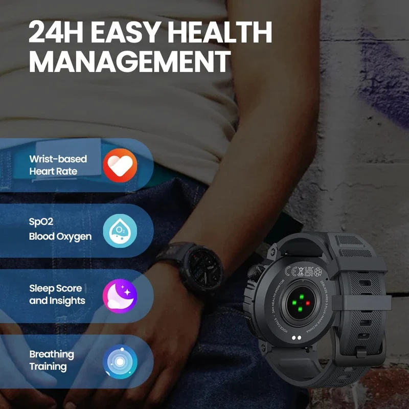 Neu Zeblaze Ares 3 Plus 1.43 ''HD AMOLED Display Smartwatch Bluetooth Telefon-gespräche Neue 3D Interaktive Sport Smart