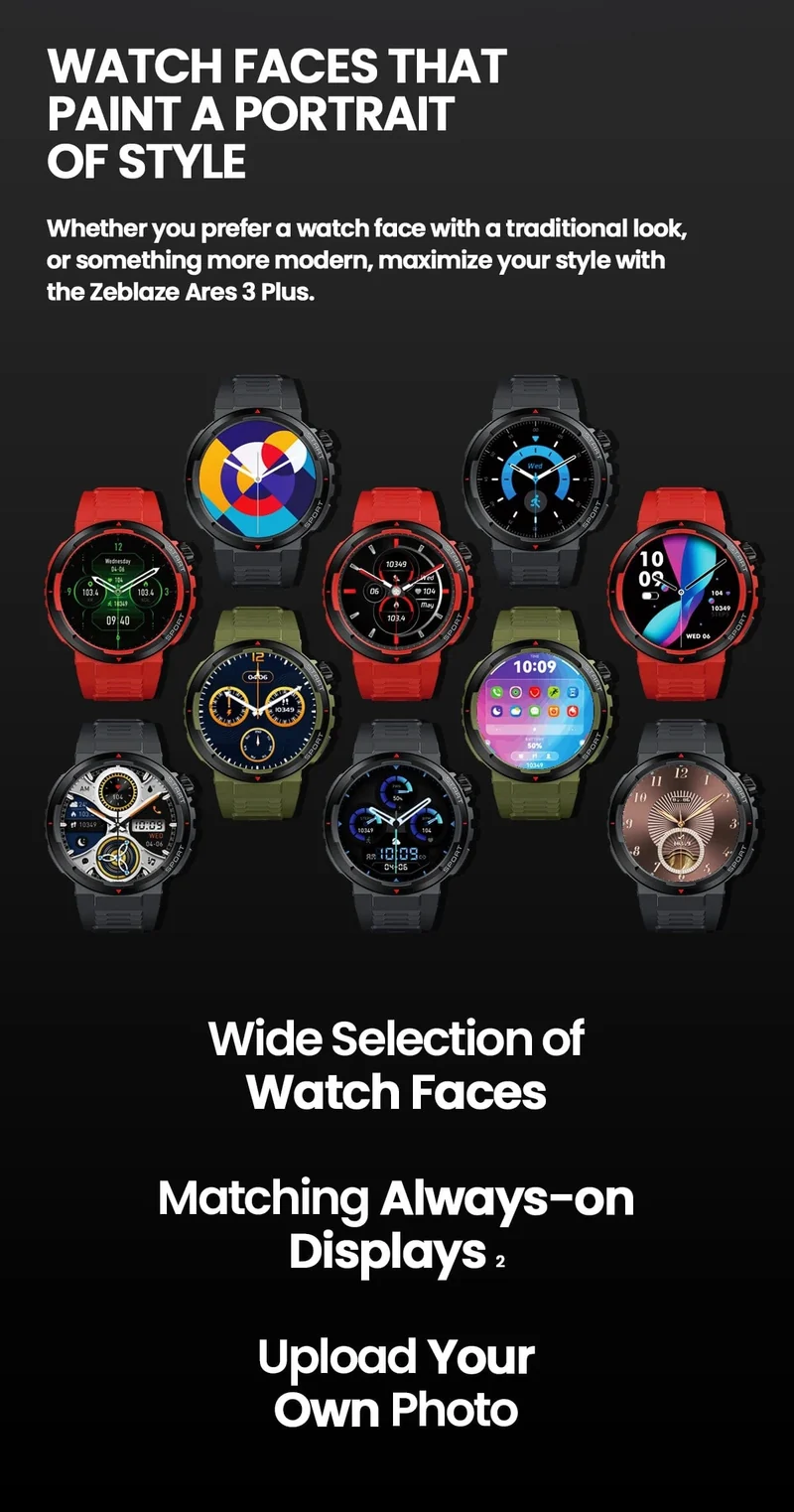 Neu Zeblaze Ares 3 Plus 1.43 ''HD AMOLED Display Smartwatch Bluetooth Telefon-gespräche Neue 3D Interaktive Sport Smart