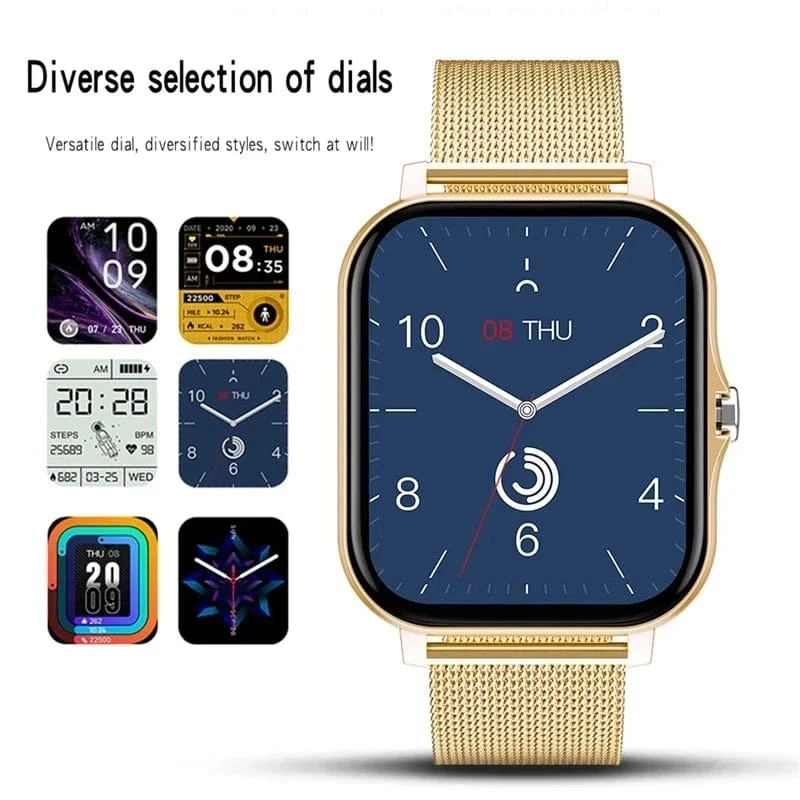 2024 Smart Watch für Männer und Frauen, Geschenk, 1.69 Zoll, Voll-Touchscreen, Sport-Fitnessuhren, Bluetooth-Anrufe, digitale Smartwatch, Armbanduhr