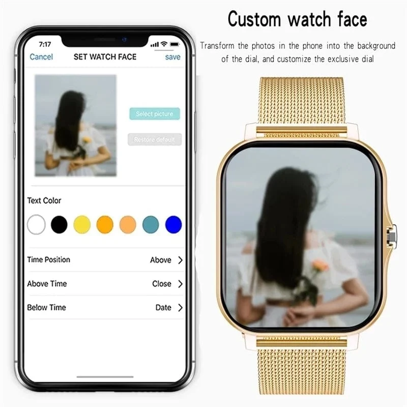 2024 Smart Watch für Männer und Frauen, Geschenk, 1.69 Zoll, Voll-Touchscreen, Sport-Fitnessuhren, Bluetooth-Anrufe, digitale Smartwatch, Armbanduhr