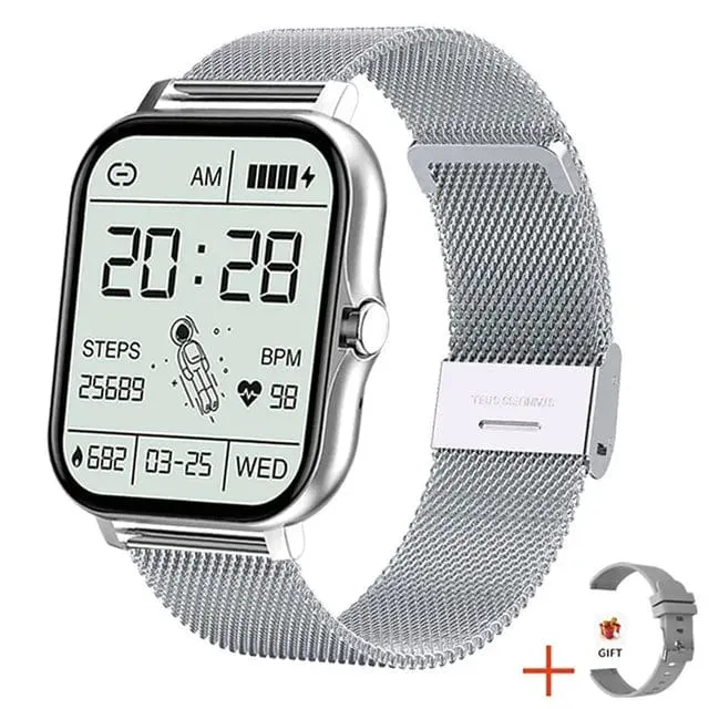 2024 Smart Watch für Männer und Frauen, Geschenk, 1.69 Zoll, Voll-Touchscreen, Sport-Fitnessuhren, Bluetooth-Anrufe, digitale Smartwatch, Armbanduhr