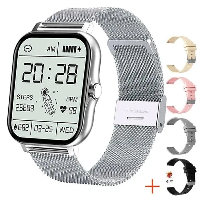 2024 Smart Watch für Männer und Frauen, Geschenk, 1.69 Zoll, Voll-Touchscreen, Sport-Fitnessuhren, Bluetooth-Anrufe, digitale Smartwatch, Armbanduhr