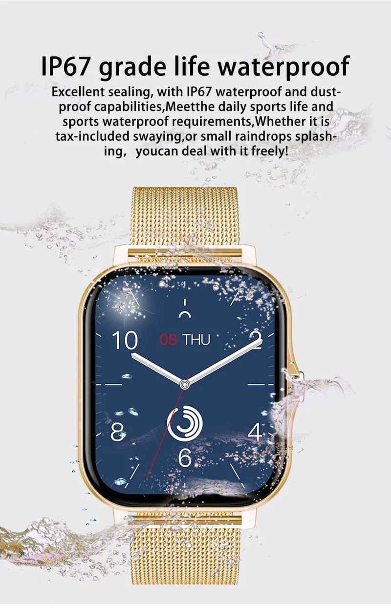 2024 Smart Watch für Männer und Frauen, Geschenk, 1.69 Zoll, Voll-Touchscreen, Sport-Fitnessuhren, Bluetooth-Anrufe, digitale Smartwatch, Armbanduhr