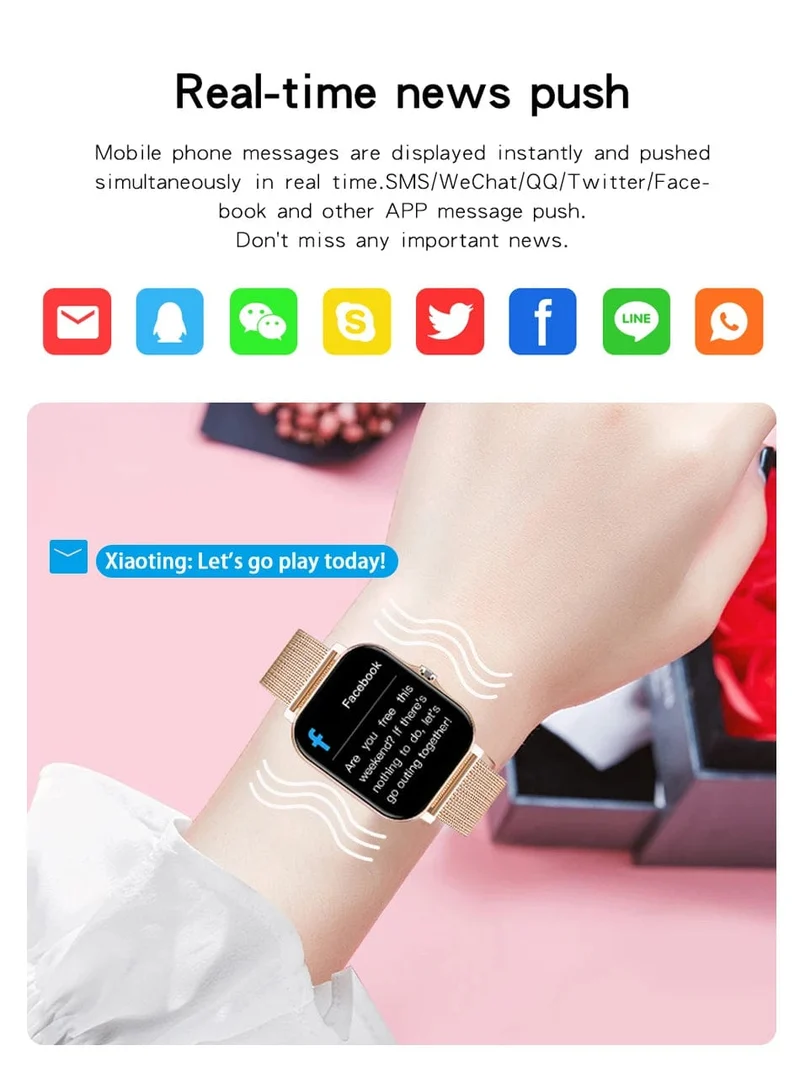2024 Smart Watch für Männer und Frauen, Geschenk, 1.69 Zoll, Voll-Touchscreen, Sport-Fitnessuhren, Bluetooth-Anrufe, digitale Smartwatch, Armbanduhr