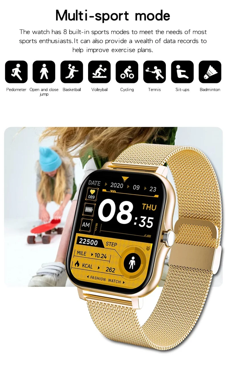 2024 Smart Watch für Männer und Frauen, Geschenk, 1.69 Zoll, Voll-Touchscreen, Sport-Fitnessuhren, Bluetooth-Anrufe, digitale Smartwatch, Armbanduhr