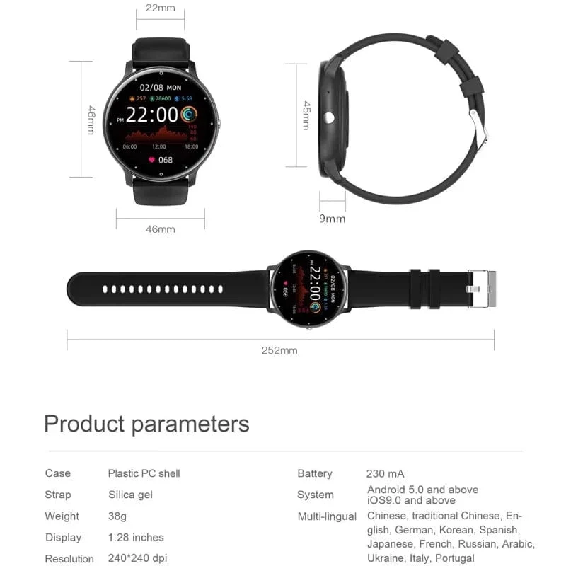 Neue Bluetooth Anruf Smart Uhr Männer Fitness Tracker Herzfrequenz Schlaf Überwachung Sport Wasserdichte Smartwatch Frauen Für Android IOS