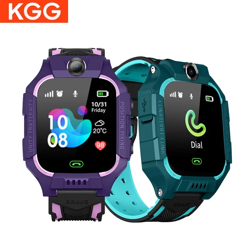 KGG Q19 Kinder-Smartwatch, 2 g, SIM-Karte, Smartwatch für Kinder, SOS-Anruf, Telefonkamera, Voice-Chat, Foto, Geschenk für Junge und Mädchen, Farbbildschirm