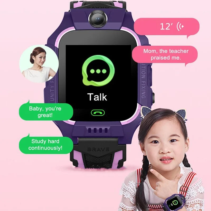 KGG Q19 Kinder-Smartwatch, 2 g, SIM-Karte, Smartwatch für Kinder, SOS-Anruf, Telefonkamera, Voice-Chat, Foto, Geschenk für Junge und Mädchen, Farbbildschirm