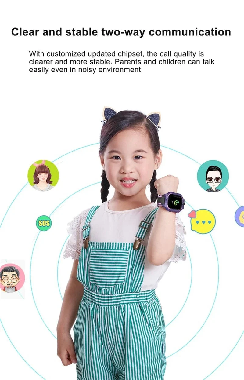 KGG Q19 Kinder-Smartwatch, 2 g, SIM-Karte, Smartwatch für Kinder, SOS-Anruf, Telefonkamera, Voice-Chat, Foto, Geschenk für Junge und Mädchen, Farbbildschirm