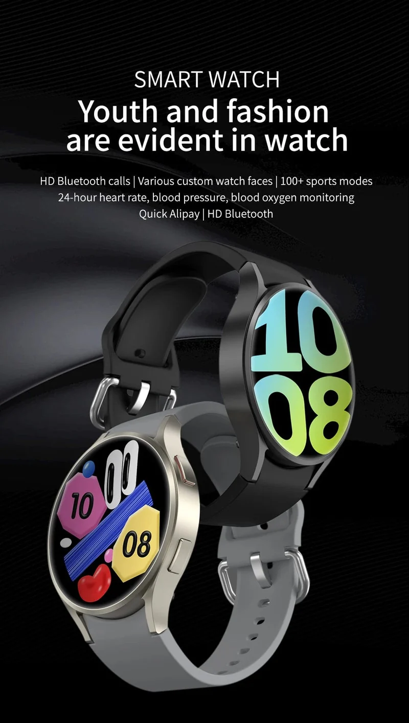 Smart Watch 1.4-Zoll-HD-Bildschirm Smartwatch GPS-Tracking Herzfrequenz Körpertemperatur Smart Watch für Samsung Galaxy 2024 Neu