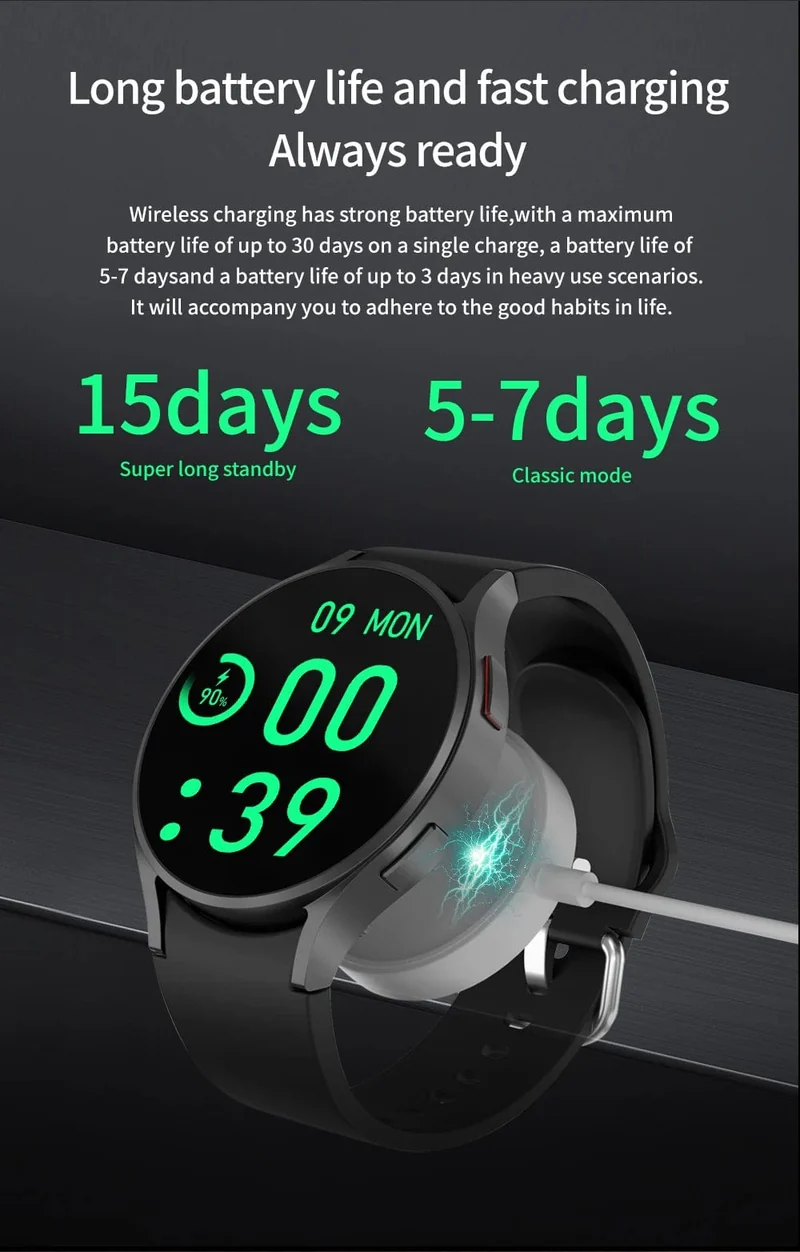 Smart Watch 1.4-Zoll-HD-Bildschirm Smartwatch GPS-Tracking Herzfrequenz Körpertemperatur Smart Watch für Samsung Galaxy 2024 Neu