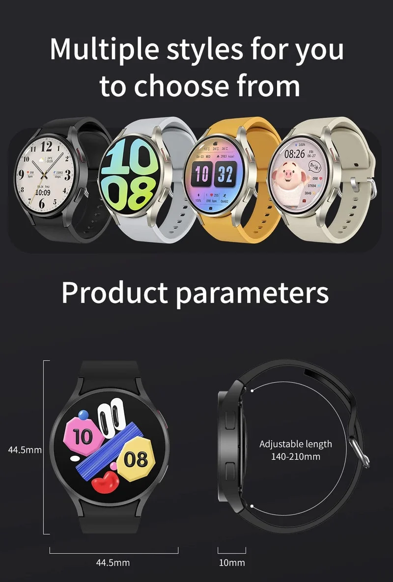 Smart Watch 1.4-Zoll-HD-Bildschirm Smartwatch GPS-Tracking Herzfrequenz Körpertemperatur Smart Watch für Samsung Galaxy 2024 Neu