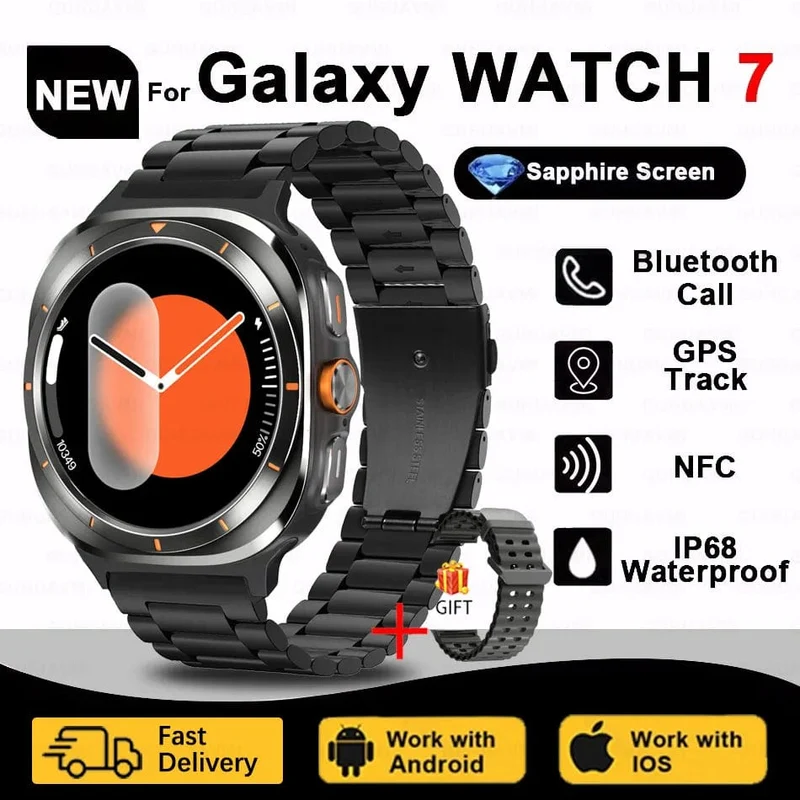 Neu Für Samsung Galaxy Uhr Ultra Neue GPS Track Smart Uhr Männer Amoled Immer Display Blut Zucker Uhr BT Sprechen NFC Smart Uhr