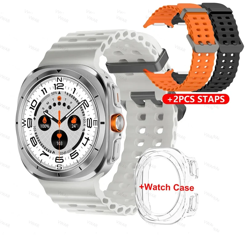 Vwar Watch 7 Ultra 47 mm Smart Watch IP68 wasserdicht Bluetooth Anruf Kompass Smartwatch für Männer Frauen 1.43 Zoll AMOLED Bildschirm SpO2