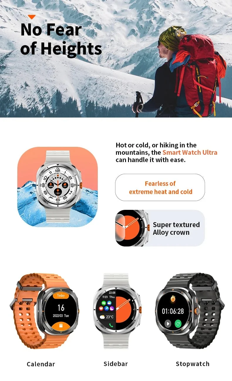 Vwar Watch 7 Ultra 47 mm Smart Watch IP68 wasserdicht Bluetooth Anruf Kompass Smartwatch für Männer Frauen 1.43 Zoll AMOLED Bildschirm SpO2