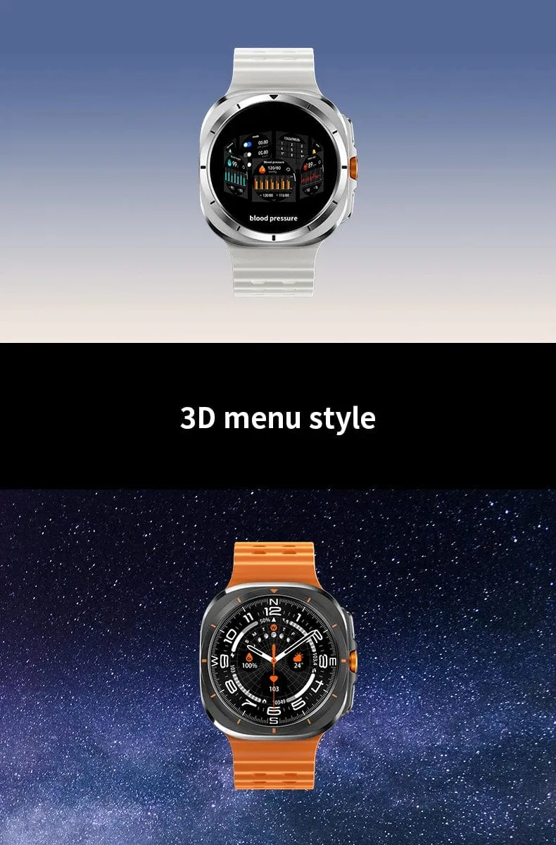 Vwar Watch 7 Ultra 47 mm Smart Watch IP68 wasserdicht Bluetooth Anruf Kompass Smartwatch für Männer Frauen 1.43 Zoll AMOLED Bildschirm SpO2
