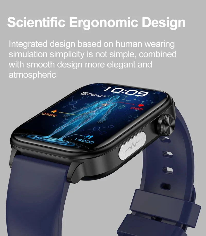 2024 Neue EKG + PPG Harnsäure Nicht-invasive Blutzucker-Smartwatch Männer Bluetooth-Anruf Herzfrequenz Blutdruck Smart Watch Frauen