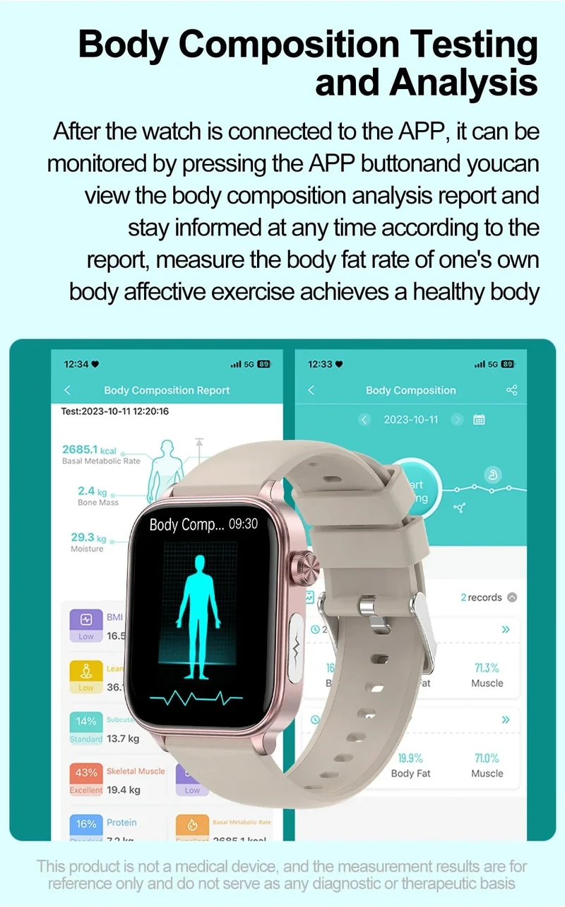 2024 Neue EKG + PPG Harnsäure Nicht-invasive Blutzucker-Smartwatch Männer Bluetooth-Anruf Herzfrequenz Blutdruck Smart Watch Frauen