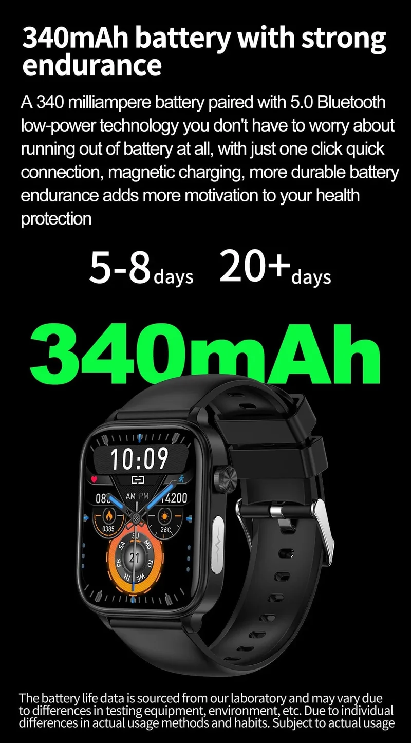 2024 Neue EKG + PPG Harnsäure Nicht-invasive Blutzucker-Smartwatch Männer Bluetooth-Anruf Herzfrequenz Blutdruck Smart Watch Frauen