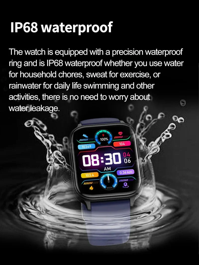 2024 Neue EKG + PPG Harnsäure Nicht-invasive Blutzucker-Smartwatch Männer Bluetooth-Anruf Herzfrequenz Blutdruck Smart Watch Frauen