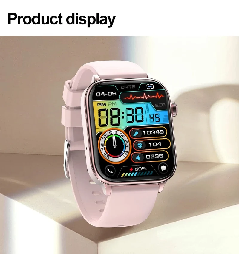 2024 Neue EKG + PPG Harnsäure Nicht-invasive Blutzucker-Smartwatch Männer Bluetooth-Anruf Herzfrequenz Blutdruck Smart Watch Frauen