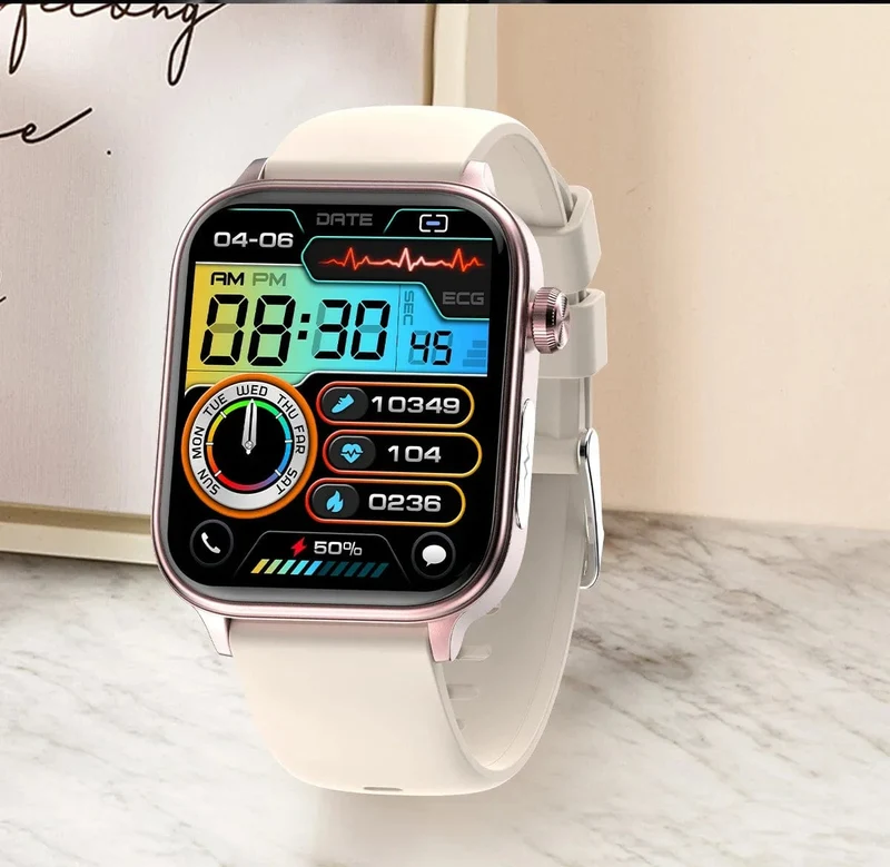 2024 Neue EKG + PPG Harnsäure Nicht-invasive Blutzucker-Smartwatch Männer Bluetooth-Anruf Herzfrequenz Blutdruck Smart Watch Frauen