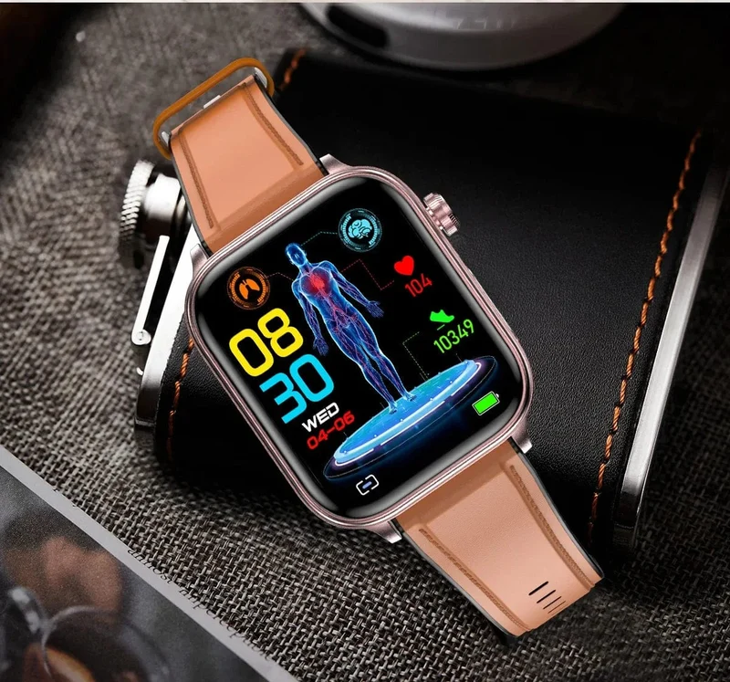 2024 Neue EKG + PPG Harnsäure Nicht-invasive Blutzucker-Smartwatch Männer Bluetooth-Anruf Herzfrequenz Blutdruck Smart Watch Frauen