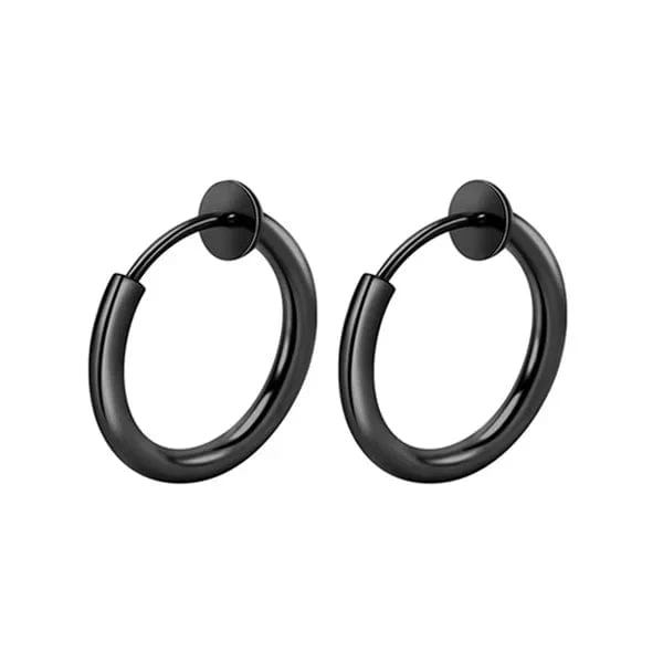2 Stück Kleine Hoop Feder Ohrclips Ohrringe Für Frauen Männer Edelstahl Schmerzlos Kein Piercing Stealth Gefälschte Ohrschmuck 8-16mm
