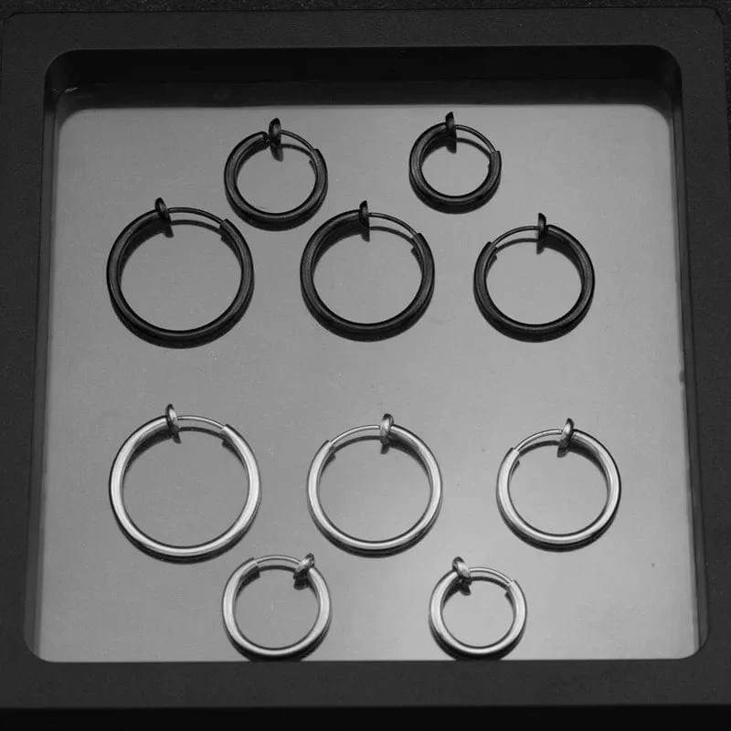 2 Stück Kleine Hoop Feder Ohrclips Ohrringe Für Frauen Männer Edelstahl Schmerzlos Kein Piercing Stealth Gefälschte Ohrschmuck 8-16mm