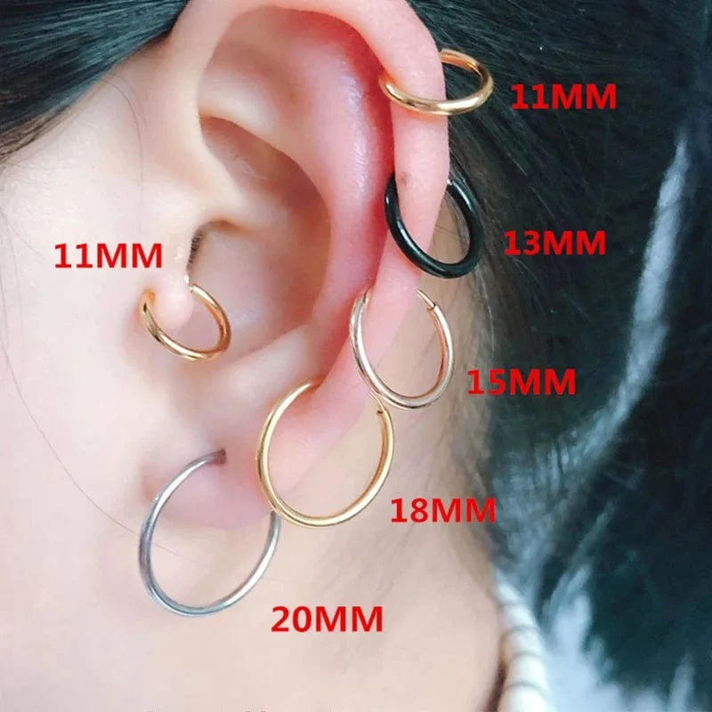 1 Paar Punk Stealth Ohrclips für Herren/Damen ohne Loch Ohrclips Ohrmanschette Federclip Helix Ring Hoop Fake Ohrring Hoop