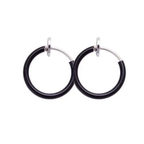 1 Paar Punk Stealth Ohrclips für Herren/Damen ohne Loch Ohrclips Ohrmanschette Federclip Helix Ring Hoop Fake Ohrring Hoop