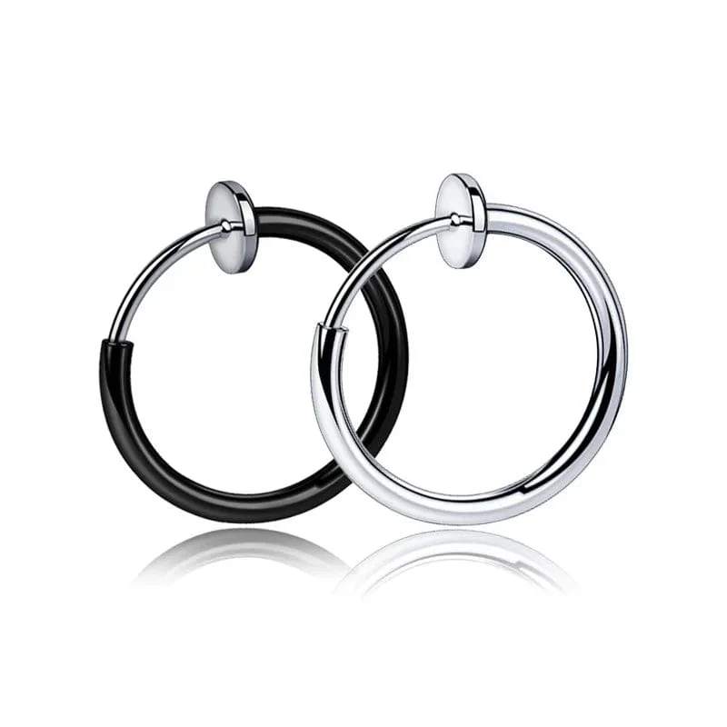1 Paar Punk Stealth Ohrclips für Herren/Damen ohne Loch Ohrclips Ohrmanschette Federclip Helix Ring Hoop Fake Ohrring Hoop