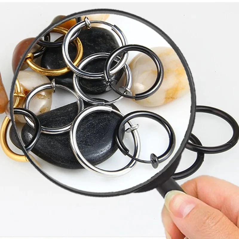 1 Paar Punk Stealth Ohrclips für Herren/Damen ohne Loch Ohrclips Ohrmanschette Federclip Helix Ring Hoop Fake Ohrring Hoop