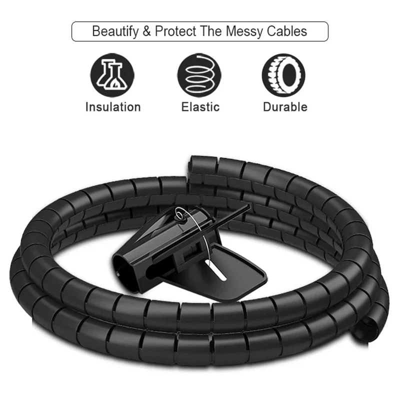 2M 16mm Flexible Spirale Kabel Draht Schutz Kabel Organizer Computer Kabel Schutzhülle Rohr Clip Organizer Management Tools