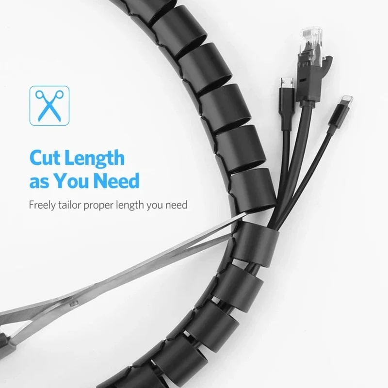 2M 16mm Flexible Spirale Kabel Draht Schutz Kabel Organizer Computer Kabel Schutzhülle Rohr Clip Organizer Management Tools